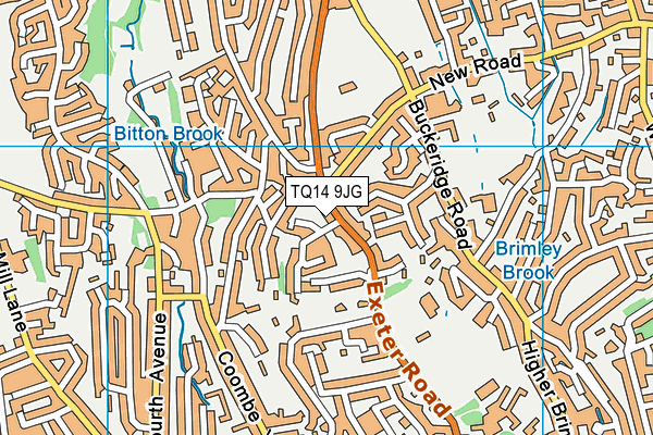 TQ14 9JG map - OS VectorMap District (Ordnance Survey)