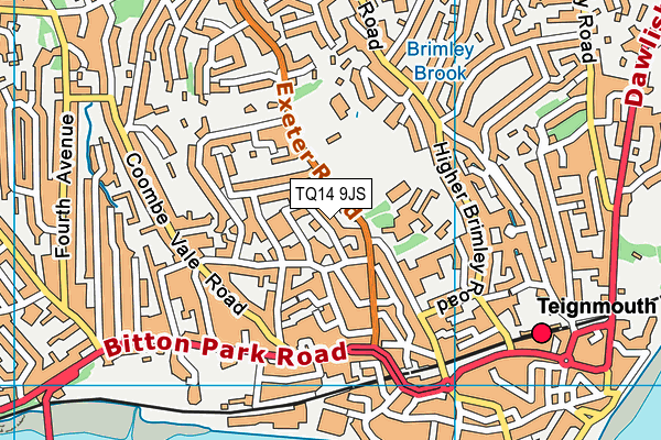 TQ14 9JS map - OS VectorMap District (Ordnance Survey)