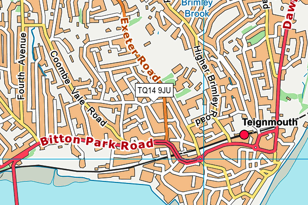TQ14 9JU map - OS VectorMap District (Ordnance Survey)
