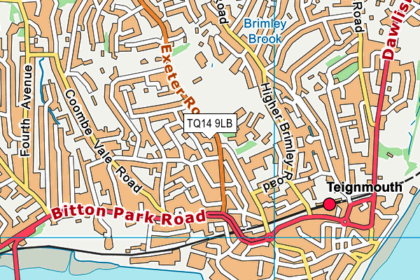 TQ14 9LB map - OS VectorMap District (Ordnance Survey)
