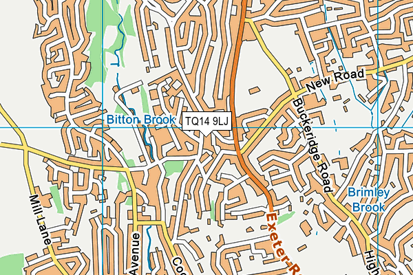 TQ14 9LJ map - OS VectorMap District (Ordnance Survey)