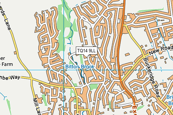 TQ14 9LL map - OS VectorMap District (Ordnance Survey)