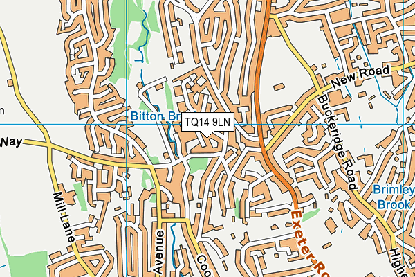 TQ14 9LN map - OS VectorMap District (Ordnance Survey)