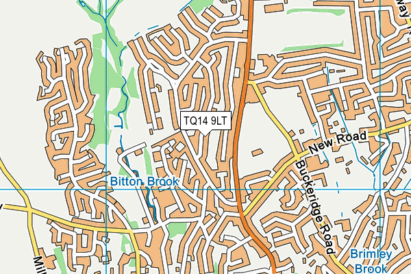 TQ14 9LT map - OS VectorMap District (Ordnance Survey)