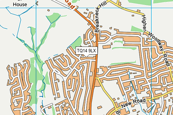 TQ14 9LX map - OS VectorMap District (Ordnance Survey)