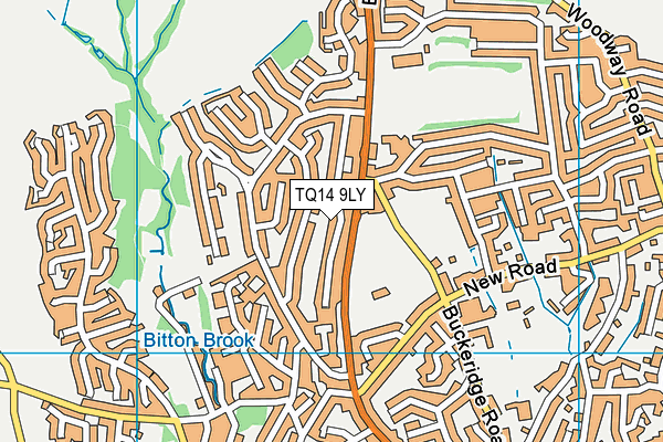 TQ14 9LY map - OS VectorMap District (Ordnance Survey)