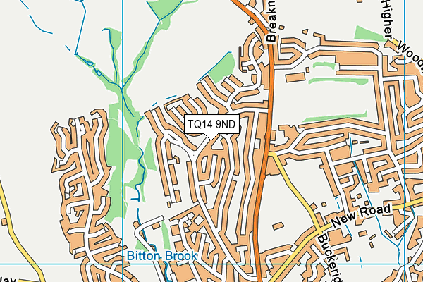 TQ14 9ND map - OS VectorMap District (Ordnance Survey)