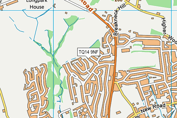 TQ14 9NF map - OS VectorMap District (Ordnance Survey)