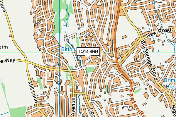 TQ14 9NH map - OS VectorMap District (Ordnance Survey)