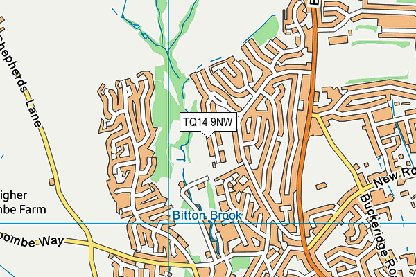 TQ14 9NW map - OS VectorMap District (Ordnance Survey)