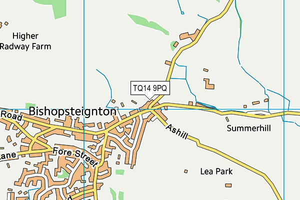 TQ14 9PQ map - OS VectorMap District (Ordnance Survey)