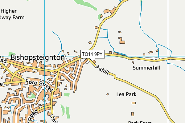 TQ14 9PY map - OS VectorMap District (Ordnance Survey)