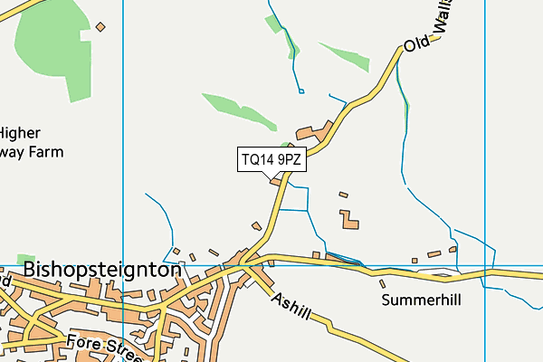 TQ14 9PZ map - OS VectorMap District (Ordnance Survey)