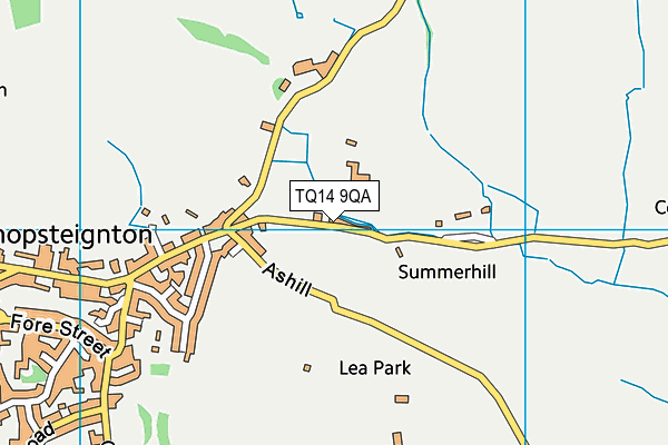 TQ14 9QA map - OS VectorMap District (Ordnance Survey)