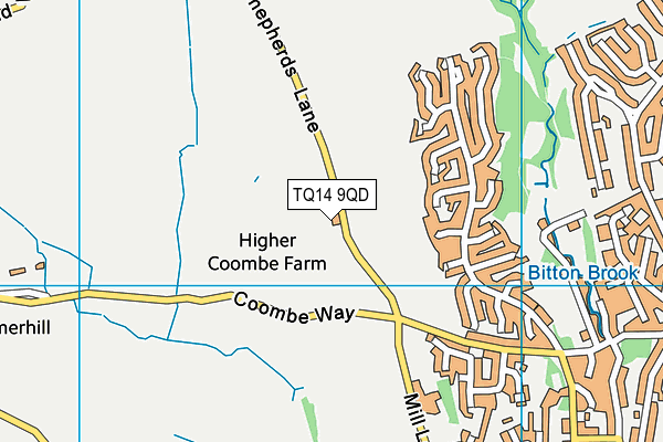 TQ14 9QD map - OS VectorMap District (Ordnance Survey)