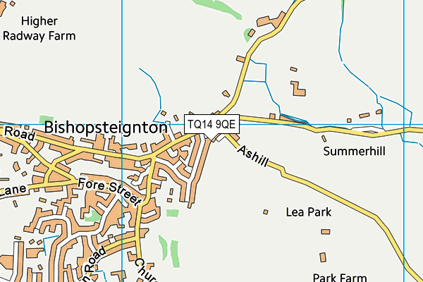TQ14 9QE map - OS VectorMap District (Ordnance Survey)