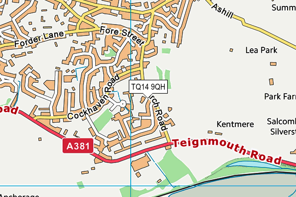 TQ14 9QH map - OS VectorMap District (Ordnance Survey)