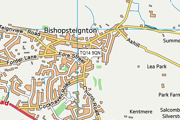 TQ14 9QN map - OS VectorMap District (Ordnance Survey)