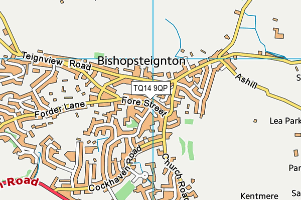 TQ14 9QP map - OS VectorMap District (Ordnance Survey)