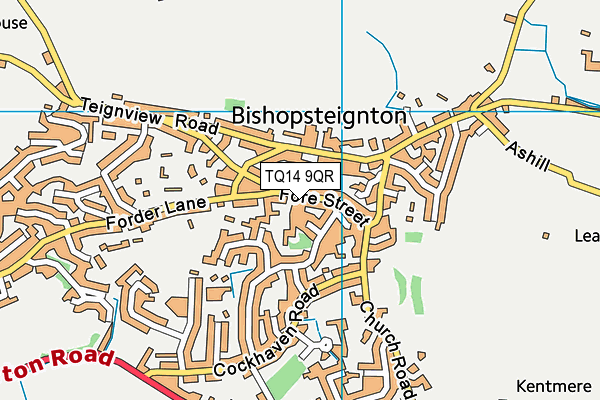 TQ14 9QR map - OS VectorMap District (Ordnance Survey)