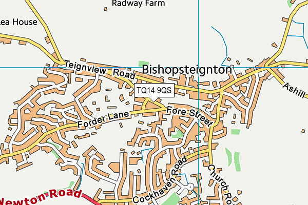TQ14 9QS map - OS VectorMap District (Ordnance Survey)