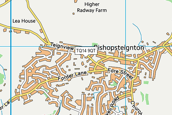 TQ14 9QT map - OS VectorMap District (Ordnance Survey)