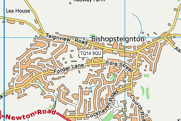 TQ14 9QU map - OS VectorMap District (Ordnance Survey)