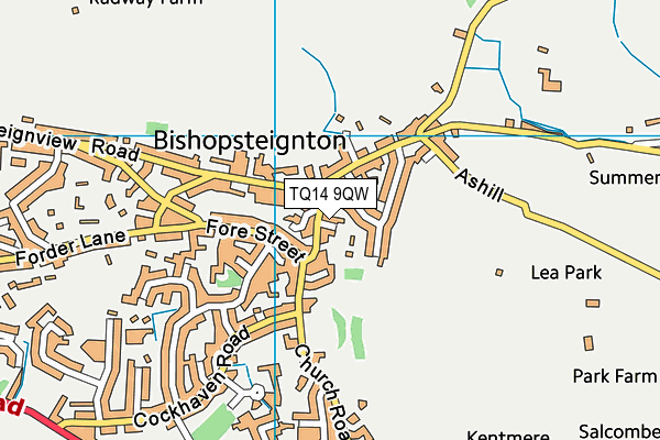 TQ14 9QW map - OS VectorMap District (Ordnance Survey)