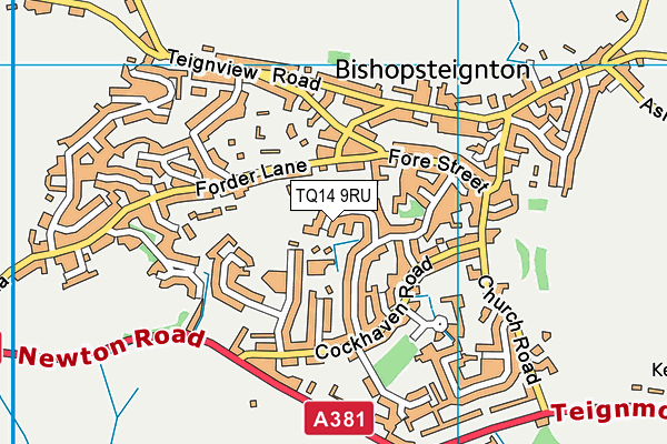 TQ14 9RU map - OS VectorMap District (Ordnance Survey)