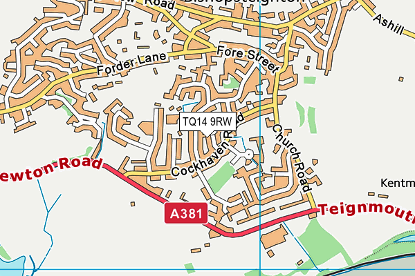 TQ14 9RW map - OS VectorMap District (Ordnance Survey)