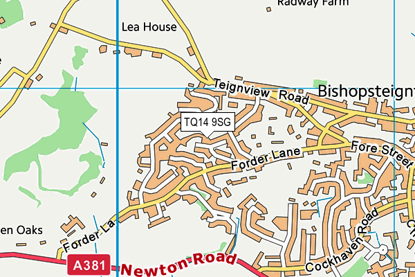 TQ14 9SG map - OS VectorMap District (Ordnance Survey)