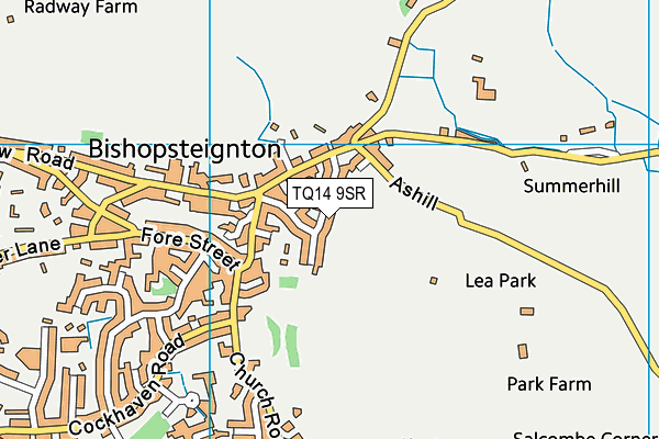 TQ14 9SR map - OS VectorMap District (Ordnance Survey)