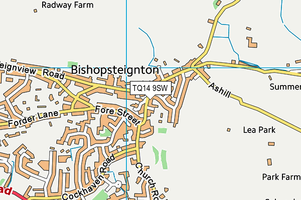 TQ14 9SW map - OS VectorMap District (Ordnance Survey)