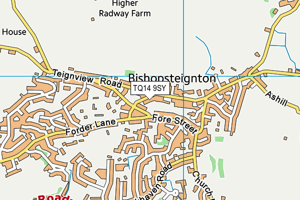 TQ14 9SY map - OS VectorMap District (Ordnance Survey)