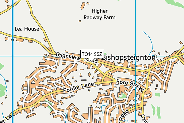 TQ14 9SZ map - OS VectorMap District (Ordnance Survey)