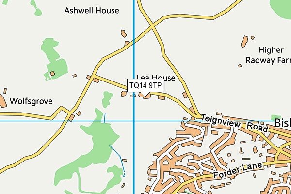 TQ14 9TP map - OS VectorMap District (Ordnance Survey)