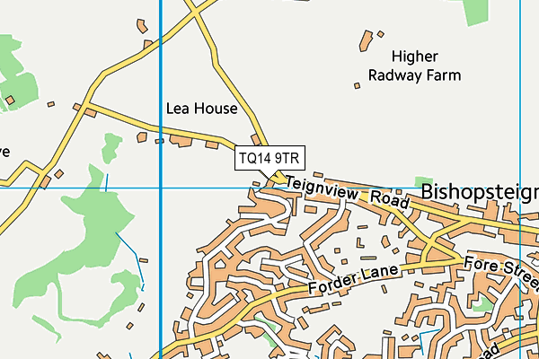 TQ14 9TR map - OS VectorMap District (Ordnance Survey)