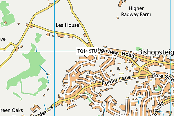 TQ14 9TU map - OS VectorMap District (Ordnance Survey)