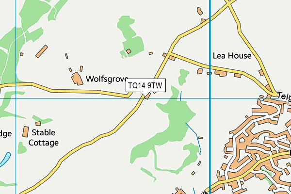 TQ14 9TW map - OS VectorMap District (Ordnance Survey)