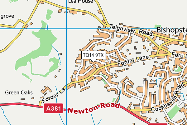 TQ14 9TX map - OS VectorMap District (Ordnance Survey)