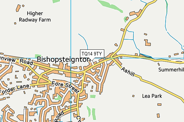 TQ14 9TY map - OS VectorMap District (Ordnance Survey)