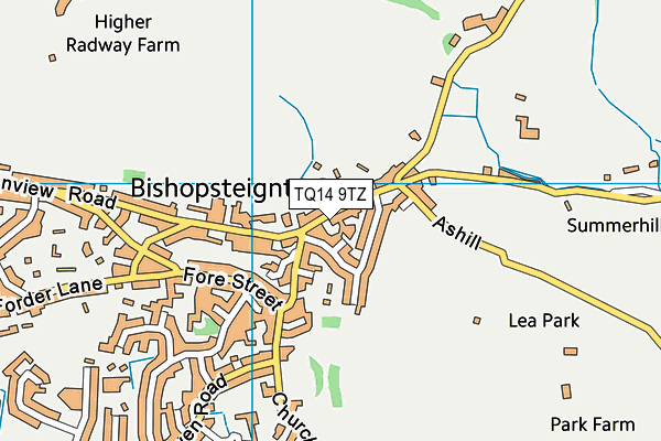 TQ14 9TZ map - OS VectorMap District (Ordnance Survey)