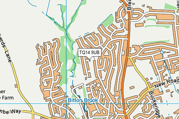 TQ14 9UB map - OS VectorMap District (Ordnance Survey)