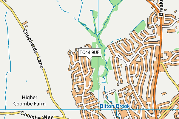TQ14 9UF map - OS VectorMap District (Ordnance Survey)