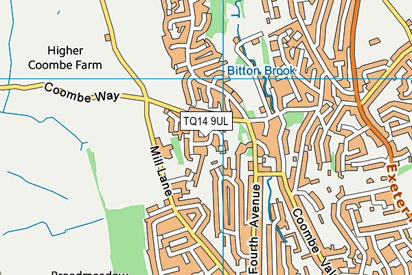 TQ14 9UL map - OS VectorMap District (Ordnance Survey)
