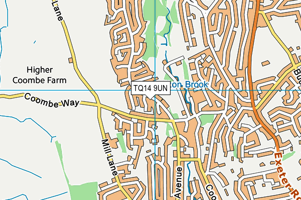 TQ14 9UN map - OS VectorMap District (Ordnance Survey)