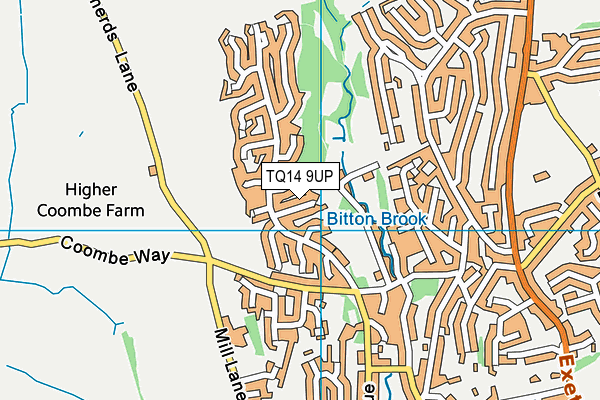 TQ14 9UP map - OS VectorMap District (Ordnance Survey)