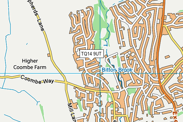 TQ14 9UT map - OS VectorMap District (Ordnance Survey)