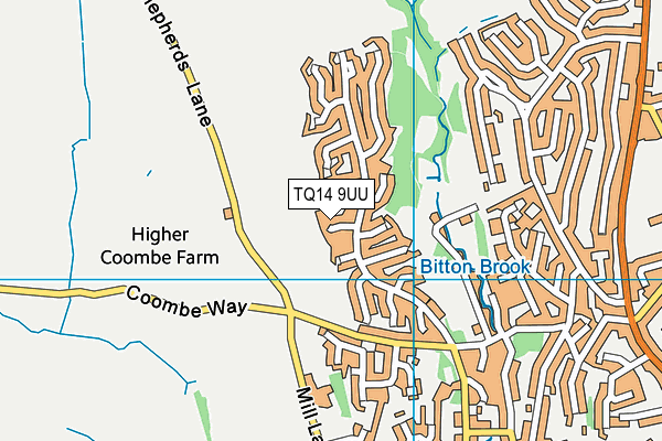 TQ14 9UU map - OS VectorMap District (Ordnance Survey)