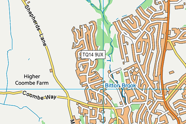 TQ14 9UX map - OS VectorMap District (Ordnance Survey)